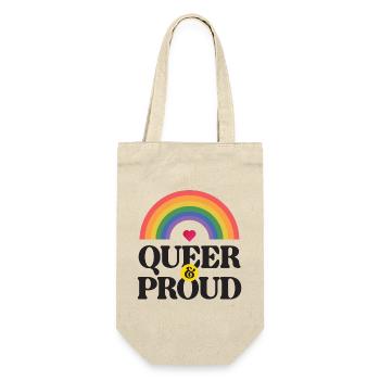 LGBT Pride Month - Queer und stolz - Geschenkbeutel für Flaschen - Natur - Vorne
