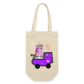 Einhorn Einhörner Baby Schwangerschaft Geburt - Geschenkbeutel für Flaschen - Natur - Vorne