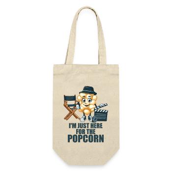 Nur Hier Für Das Popcorn Motiv - Geschenkbeutel für Flaschen - Natur - Vorne