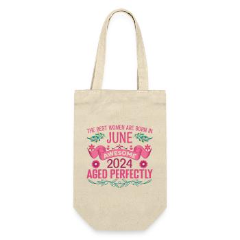 June 2024 Female Birthday June 2024 - Gift Bag for Bottles - nature - Front