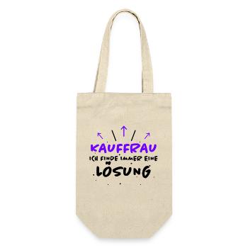 Kauffrau Spruch Verkäuferin Witz Kauffrau Geschenk - Geschenkbeutel für Flaschen - Natur - Vorne