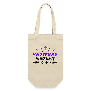 Kauffrau Spruch Verkäuferin Witz Kauffrau Geschenk - Geschenkbeutel für Flaschen - Natur - Vorne