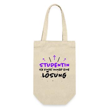 Studentin Spruch Universität Studentin Geschenk - Geschenkbeutel für Flaschen - Natur - Vorne