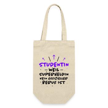 Studentin Spruch Universität Studentin Geschenk - Geschenkbeutel für Flaschen - Natur - Vorne