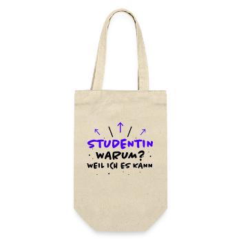 Studentin Spruch Universität Studentin Geschenk - Geschenkbeutel für Flaschen - Natur - Vorne
