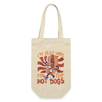 Hot Dog Adult I'm Just Here For - Geschenkbeutel für Flaschen - Natur - Vorne
