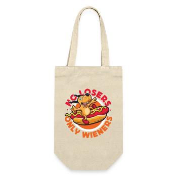 Hot Dog Adult Pun No Losers Only - Geschenkbeutel für Flaschen - Natur - Vorne