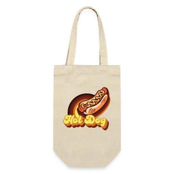 Hot Dog Adult Retro Vintage Hot - Geschenkbeutel für Flaschen - Natur - Vorne