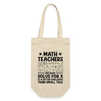 Mathelehrer Schullehrer Lustige Mathelehrer S - Geschenkbeutel für Flaschen - Natur - Vorne