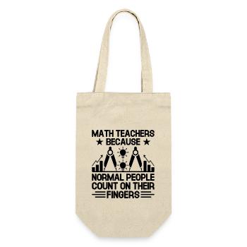 Professeur de mathématiques Professeur d’école Professeur de mathématiques drôle S - Sac à bouteille - nature - Devant