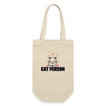 Cat Person T-Shirt - Feline Pet Love Cute Kitten - Gift Bag for Bottles - nature - Front