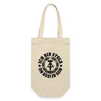 Ich bin stolz, ein Ossi zu sein, DDR, Geschenk - Geschenkbeutel für Flaschen - Natur - Vorne