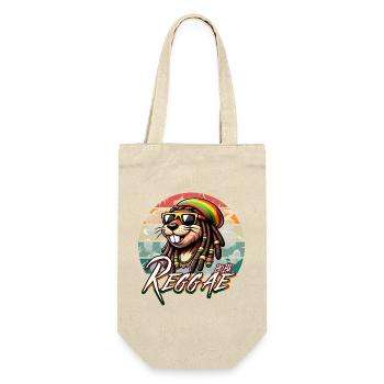 Bober Reggae - Rasta Bobr Marly - Geschenkbeutel für Flaschen - Natur - Vorne