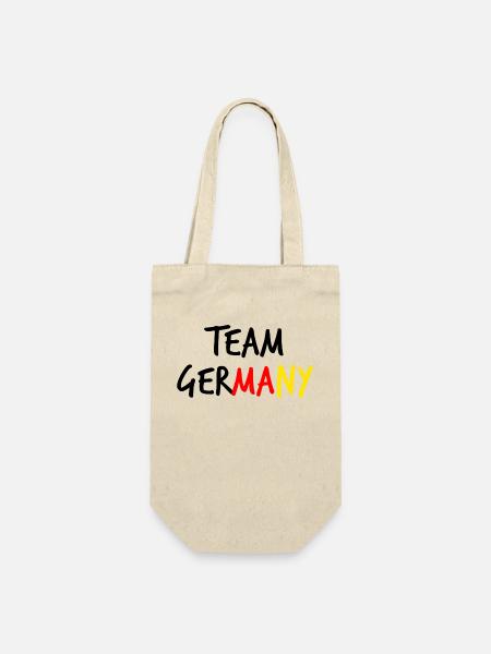Team Germany, Fußball, Deutschland Flagge - Geschenkbeutel für Flaschen - Natur