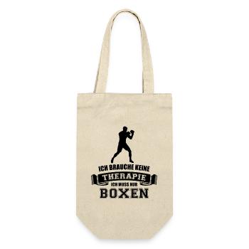 Ich brauche keine Therapie ich muss nur Boxen - Geschenkbeutel für Flaschen - Natur - Vorne