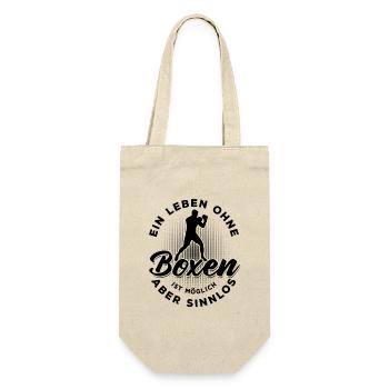 Ein Leben ohne Boxen ist möglich aber sinnlos - Geschenkbeutel für Flaschen - Natur - Vorne