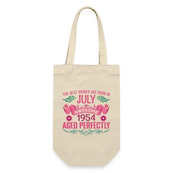 Juli 1954 Geburtstagsfrau Juli 1954 - Geschenkbeutel für Flaschen - Natur - Vorne