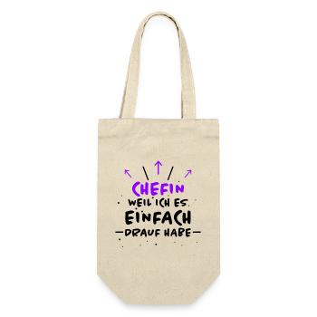 Chefin Spruch Familie Beruf Lustig Chefin Geschenk - Geschenkbeutel für Flaschen - Natur - Vorne