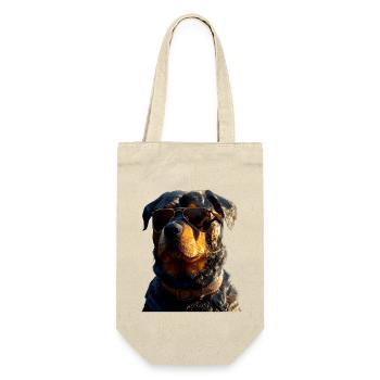 Rottweiler Hunde Liebe Stolze Rottweiler Liebhaber - Geschenkbeutel für Flaschen - Natur - Vorne
