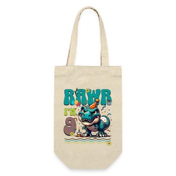 9th Birthday Rawr T Rex Dinosaur - Gift Bag for Bottles - nature - Front