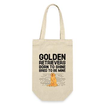 Golden Retriever Born To Shine Gezüchtet, um Mine zu sein GR - Geschenkbeutel für Flaschen - Natur - Vorne