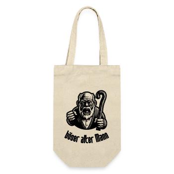 Böser Alter Mann Lustiger Opa Spruch Großvater - Geschenkbeutel für Flaschen - Natur - Vorne