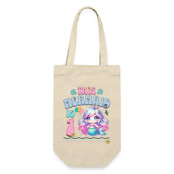 Mermaid 1st Birthday Girl Kids - Gift Bag for Bottles - nature - Front