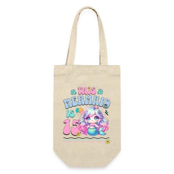 Mermaid 15th Birthday Girl Kids - Gift Bag for Bottles - nature - Front