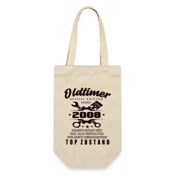 Oldtimer Special Edition Modell 2008 Geburtstag - Geschenkbeutel für Flaschen - Natur - Vorne