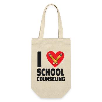 School Counselor Heart I (Heart) - Geschenkbeutel für Flaschen - Natur - Vorne