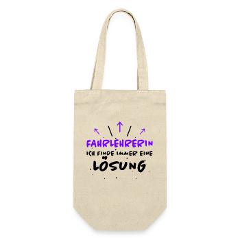 Fahrlehrerin Fahrschule Witz Fahrlehrerin Geschenk - Geschenkbeutel für Flaschen - Natur - Vorne