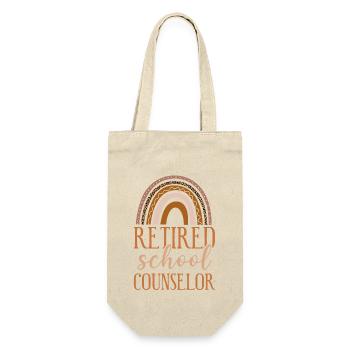 School Counselor Retired Rainbow - Geschenkbeutel für Flaschen - Natur - Vorne
