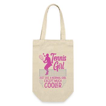 Drôle de joueur de tennis raquette fille - Sac à bouteille - nature - Devant