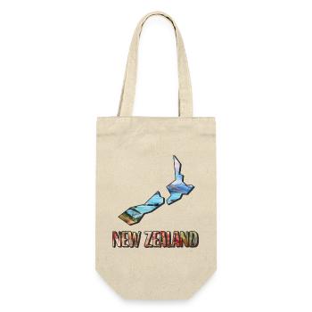 Watercolor Map of New Zealand - Gift Bag for Bottles - nature - Front