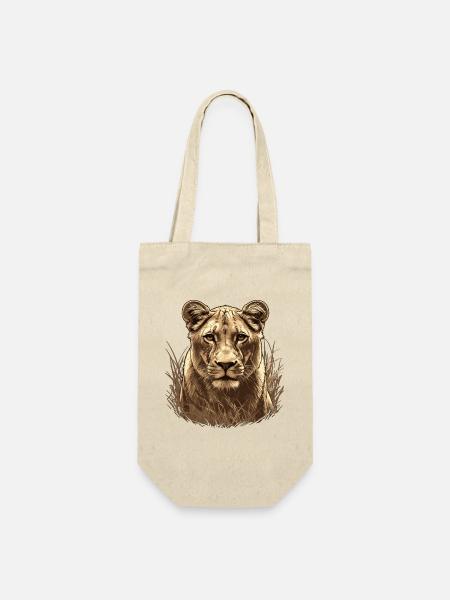 Lioness Löwinnen Löwin - Geschenkbeutel für Flaschen - Natur