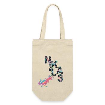 NIKLAS - Beautiful boy name with dinosaur - Gift Bag for Bottles - nature - Front