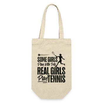 Drôle de joueur de tennis raquette fille - Sac à bouteille - nature - Devant