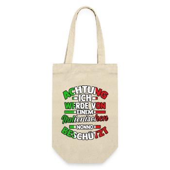 Italia Italiener Opa Nonno Italienisch Italien - Geschenkbeutel für Flaschen - Natur - Vorne