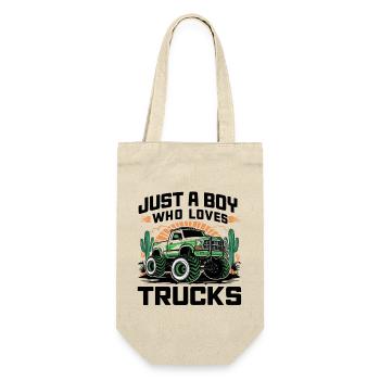 Just a boy who loves Trucks Cars - Gift Bag for Bottles - nature - Front