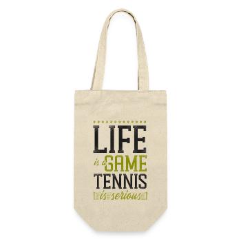 Drôle de joueur de tennis raquette la vie est - Sac à bouteille - nature - Devant