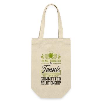 Funny Tennis Player Racket I'm Not - Geschenkbeutel für Flaschen - Natur - Vorne