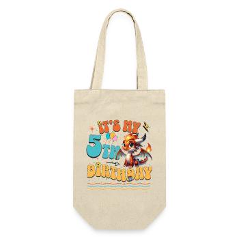 Dragon 5th Birthday Dragon - Gift Bag for Bottles - nature - Front
