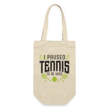 Funny Tennis Player Racket I - Geschenkbeutel für Flaschen - Natur - Vorne