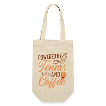 Funny Tennis Player Racket Coffee - Geschenkbeutel für Flaschen - Natur - Vorne