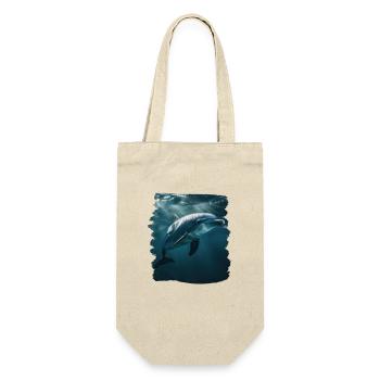 Dolphin Delfine Delfin - Geschenkbeutel für Flaschen - Natur - Vorne