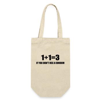 1+1=3 If You Don't Use A Condom Funny - Geschenkbeutel für Flaschen - Natur - Vorne