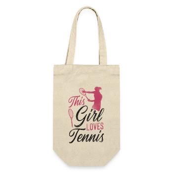 Drôle de joueur de tennis raquette fille - Sac à bouteille - nature - Devant