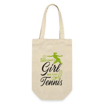 Drôle de joueur de tennis raquette fille - Sac à bouteille - nature - Devant