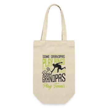 Funny Tennis Player Racket Grandpa - Gift Bag for Bottles - nature - Front