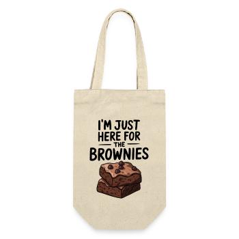 Brownies Spruch Gebäck Lustiges Brownie Geschenk - Geschenkbeutel für Flaschen - Natur - Vorne